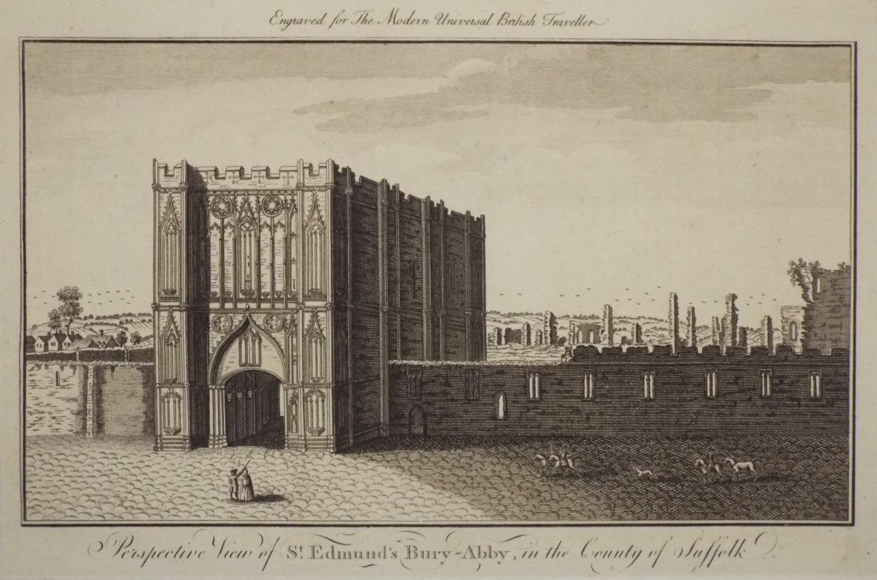Print - Perspective View of St. Edmund's Bury-Abby, in the County of Suffolk.